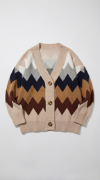 Code Culture catalog | diamond-sweater-knit-cardigan | khaki | macro flat lay