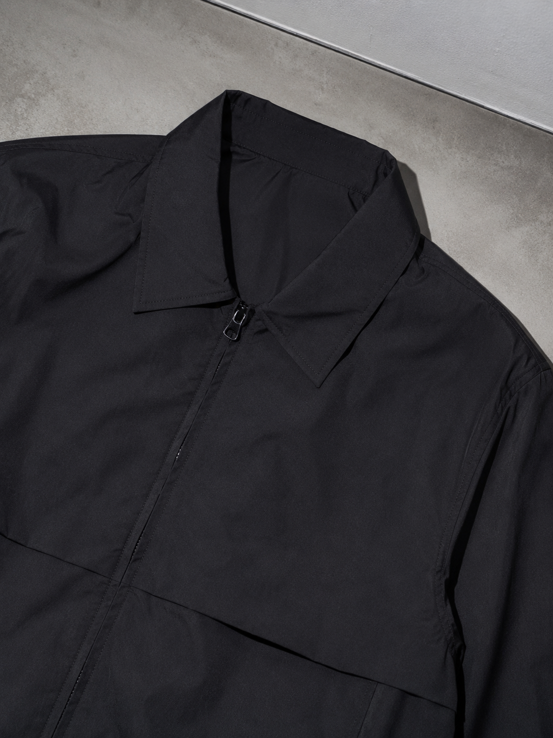 Code Culture catalog | cool-minimalism-lapel-mens-workwear-jacket | color-black | macro flat lay