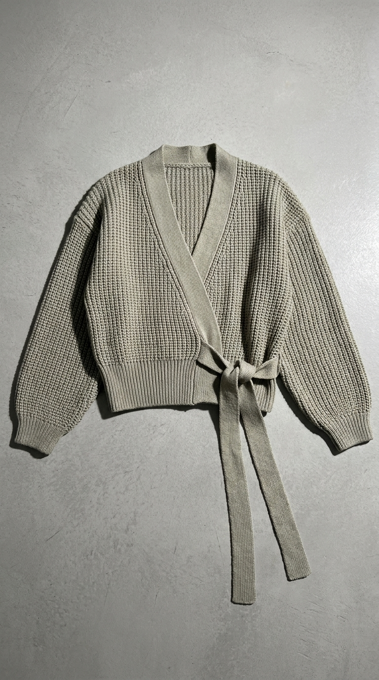 Code Culture catalog | womens-cardigan | grey | macro flat lay