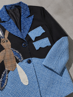 Code Culture catalog | beggar-rabbit-womens-denim-suit-jacket | color-blue | macro flat lay