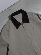 Code Culture catalog | mens-washed-corduroy-collar-stitching-workwear-jacket | color-light-brown | macro flat lay