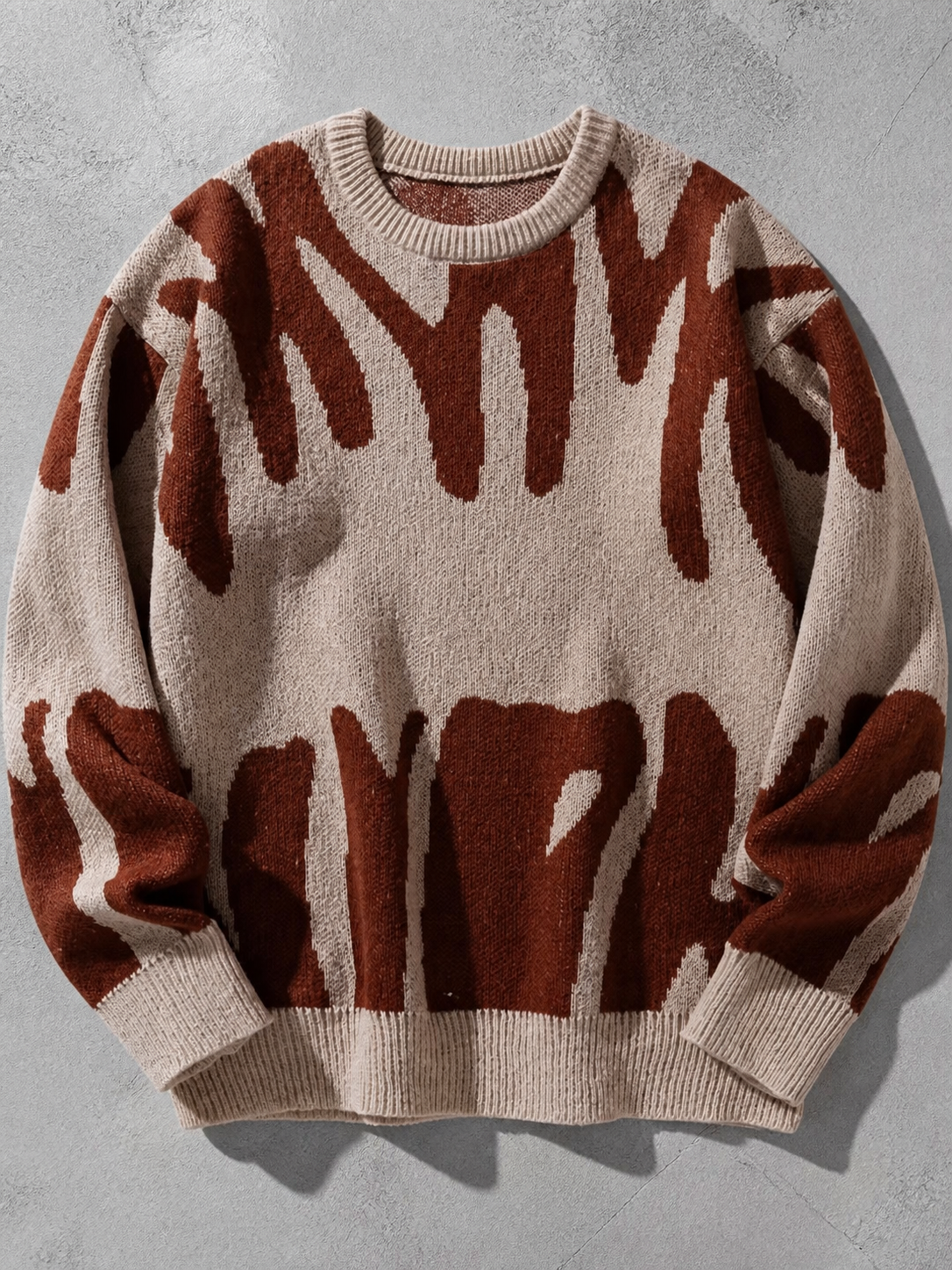 Code Culture catalog | mens-round-neck-sweater-sweater | khaki | macro flat lay