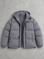 Code Culture catalog | polar-fleece-short-warm-fleece-cotton-jacket-winter | gray | macro flat lay