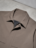 Code Culture catalog | cool-minimalism-lapel-mens-workwear-jacket | color-coffee-color | macro flat lay