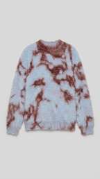 Code Culture catalog | retro-atmosphere-design-loose-sweater-sweater | purple | macro flat lay