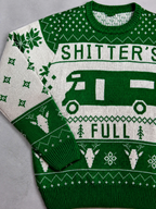 Code Culture catalog | pullover-crewneck-jacquard-christmas-sweater | green | macro flat lay