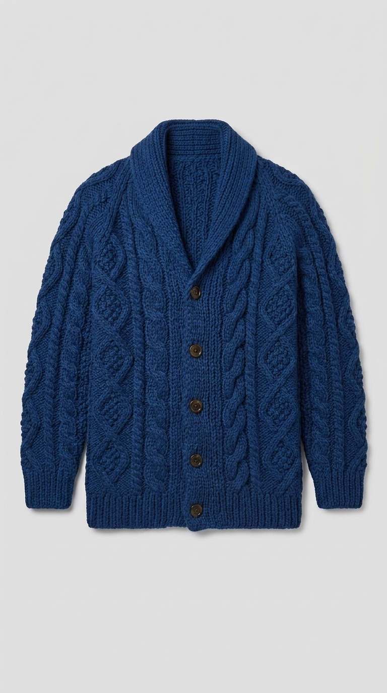 Code Culture catalog | button-rope-cardigan | navy-blue | macro flat lay