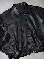 Code Culture catalog | brown-brown-autumn-trendy-leather-jacket | color-black | macro flat lay