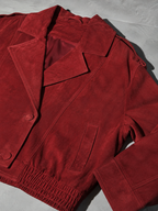 Code Culture catalog | new-autumnwinter-suede-jacket-for-women | color-brick-red | macro flat lay