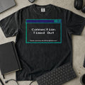 Connection Timed Out Shirt in Black, Comfort Colors 1717 tee flat lay