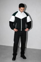 Men’s Colorblock Lightweight Sports Jacket | White And Black | adjusting | CodeCulture catalog