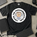Coffee The Programmer's Fuel Shirt in Black, Comfort Colors 1717 tee flat lay