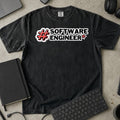 Software Engineer Hashtag Shirt in Black, Comfort Colors 1717 tee flat lay