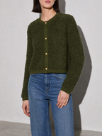 Women's Cardigan Textured Button Front