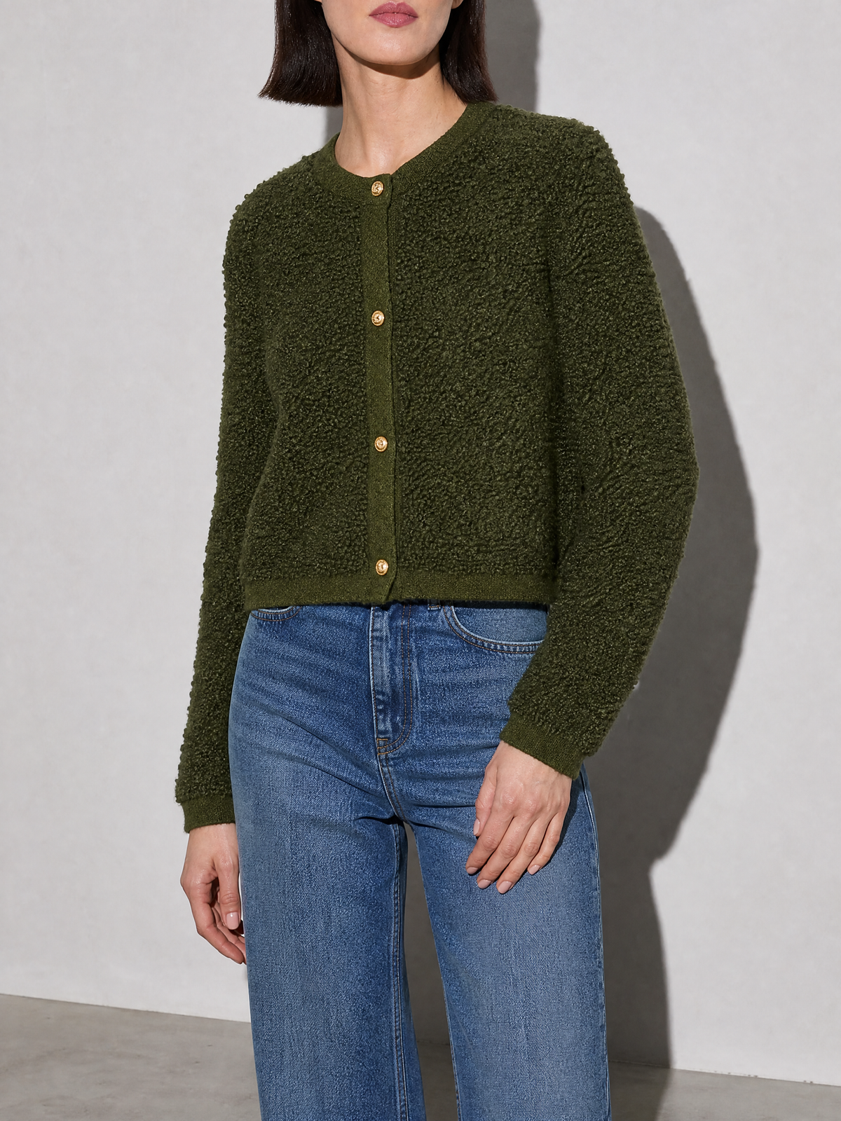 Women's Cardigan Textured Button Front