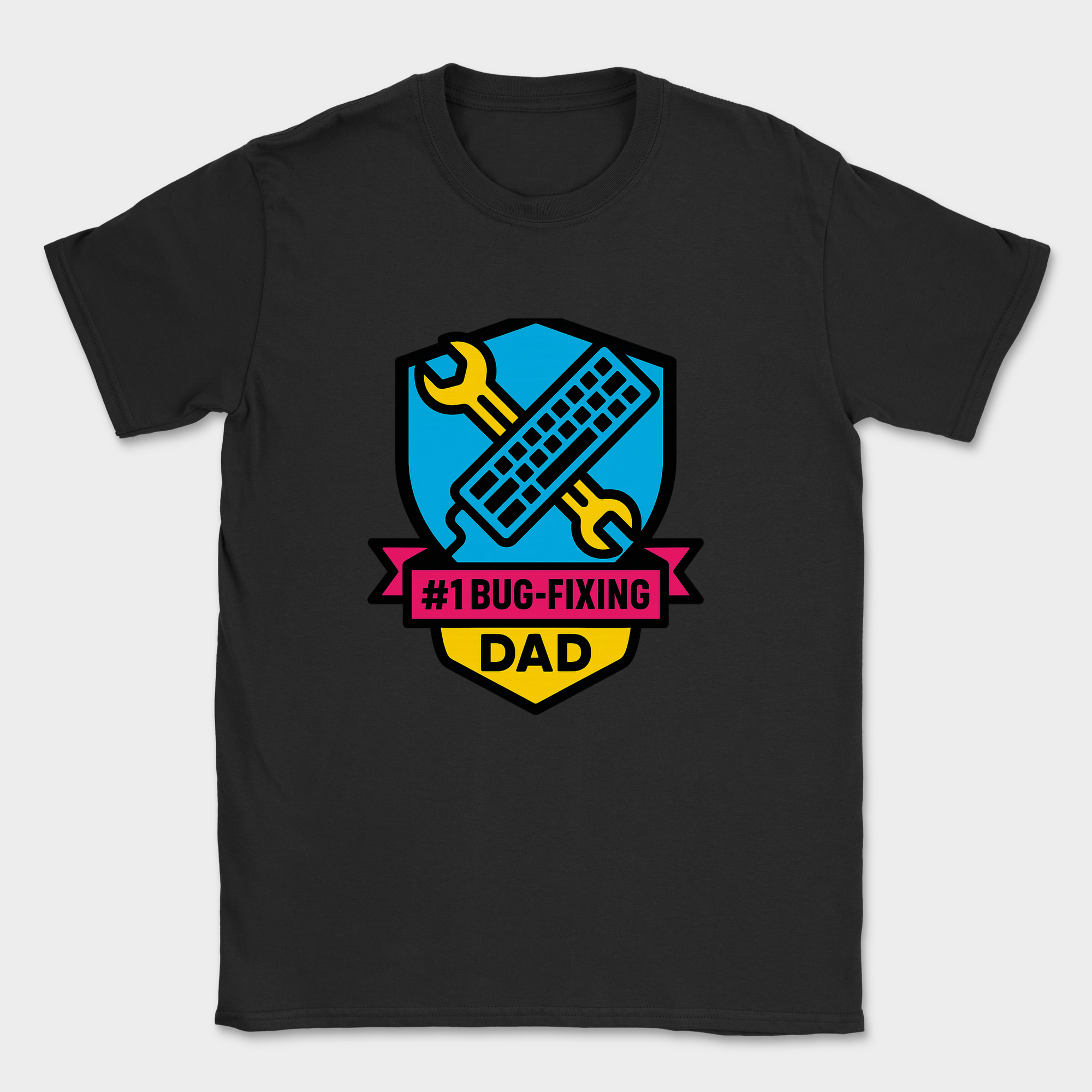 #1 bug fixing dad shirt — Black