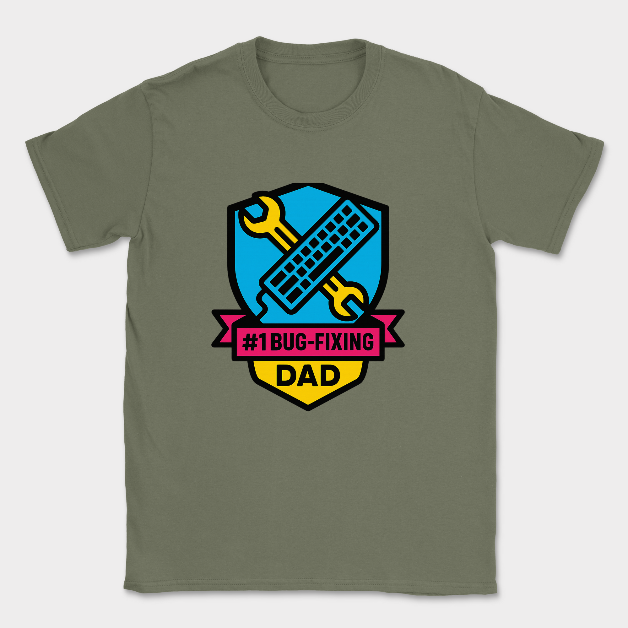 #1 bug fixing dad shirt — Military Green