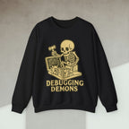 Code Culture debugging demons sweatshirt funny programmer Sweatshirt in S — Code Culture developer clothing