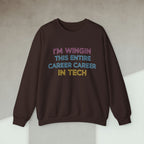 Code Culture i'm wingin this entire career sweatshirt funny programmer Sweatshirt in S — Code Culture developer clothing