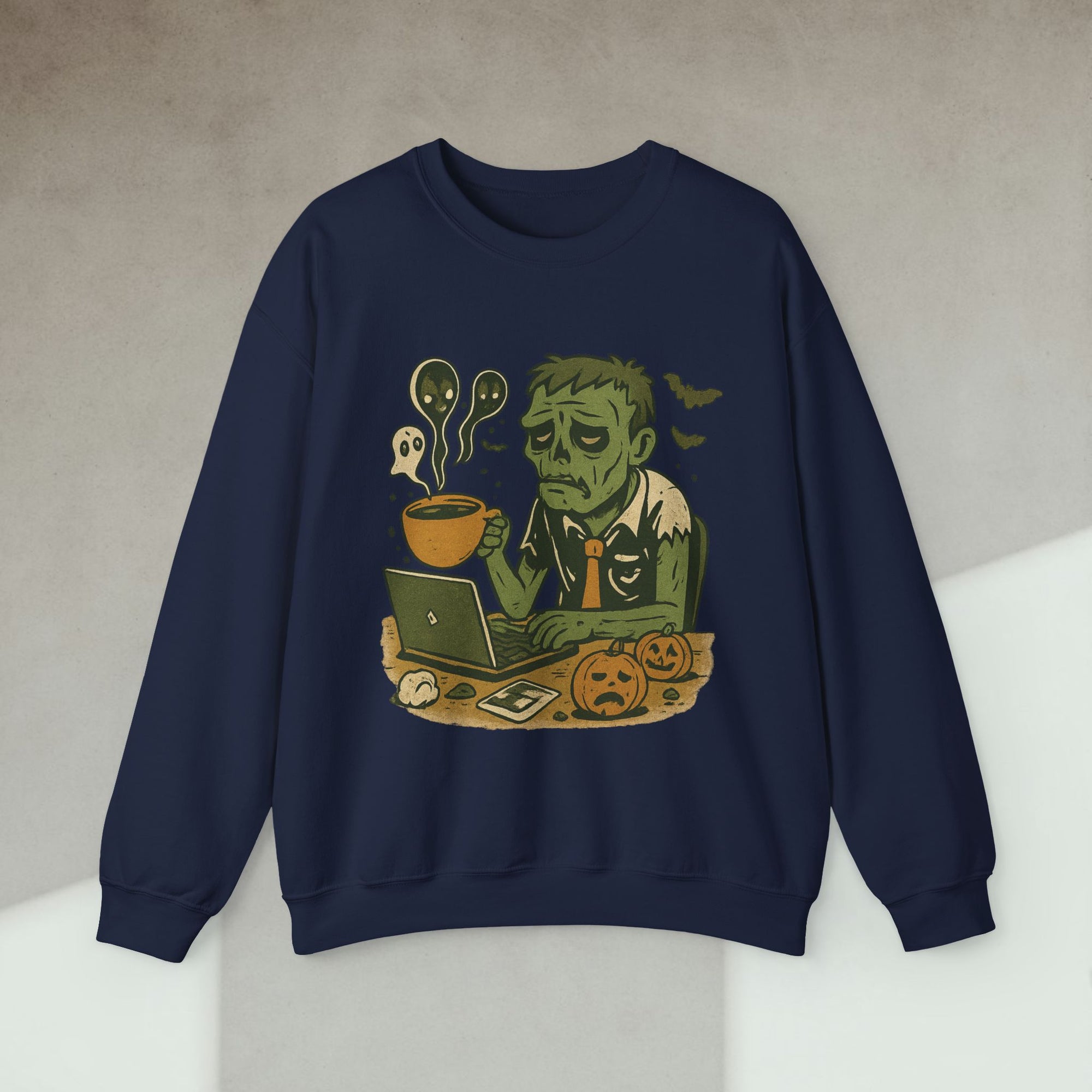 tired developer zombie sweatshirt