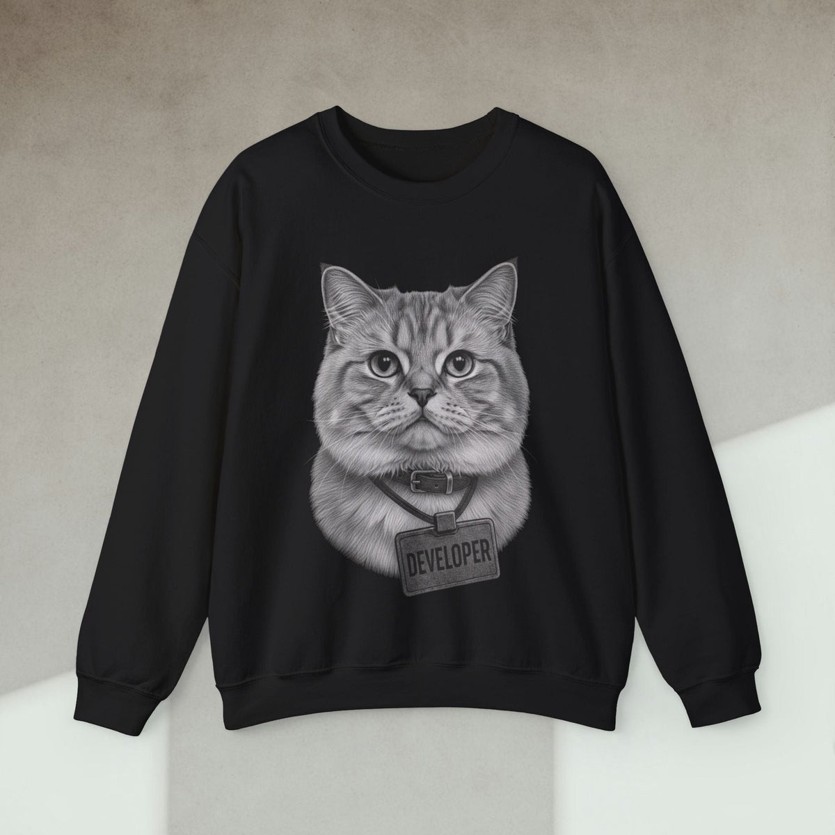 Code Culture cat developer sweatshirt funny programmer Sweatshirt in S — Code Culture developer clothing
