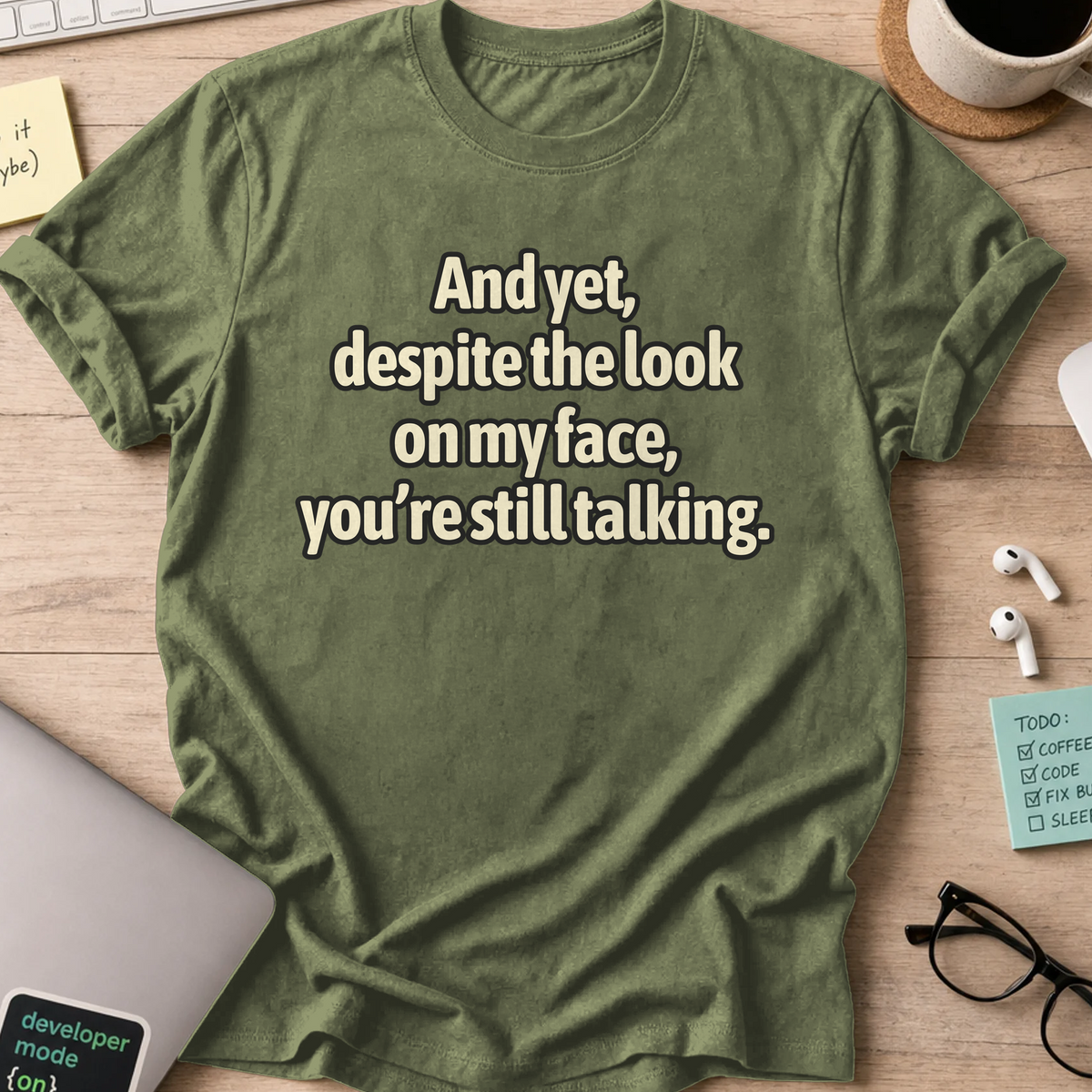 Nerd Collection Artwork 010 Shirt - Military Green mockup