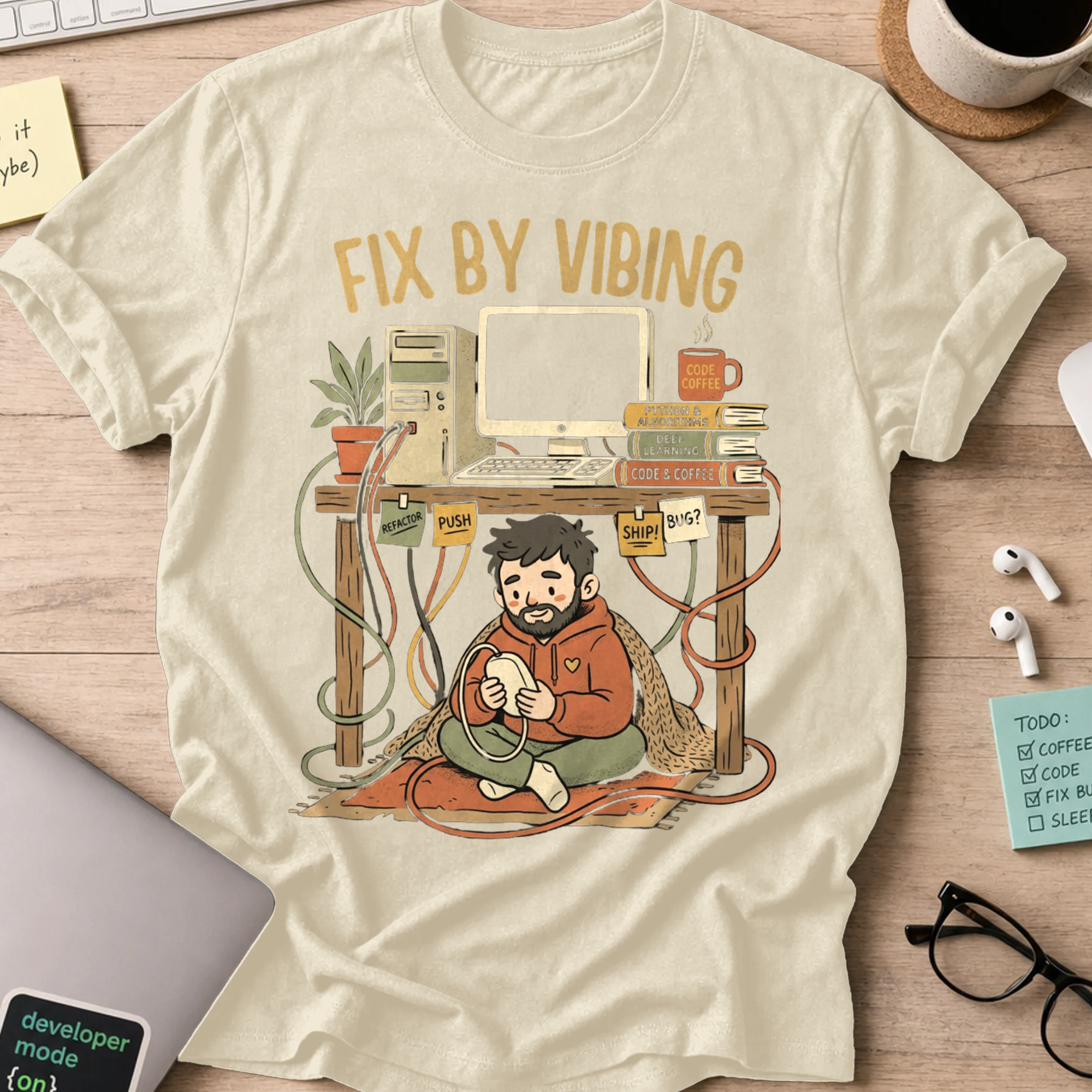 Fix By Vibing Shirt — Natural