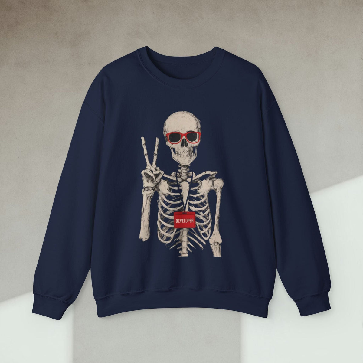 Code Culture skeleton developer sweatshirt funny programmer Sweatshirt in S — Code Culture developer clothing