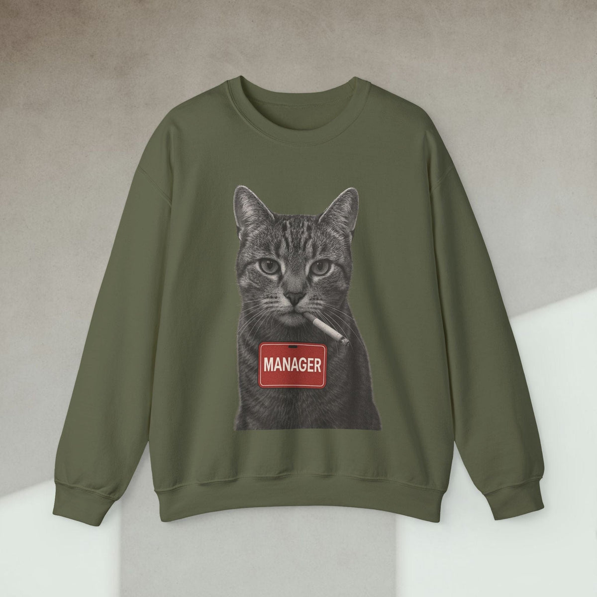 Code Culture cat manager sweatshirt funny programmer Sweatshirt in S — Code Culture developer clothing