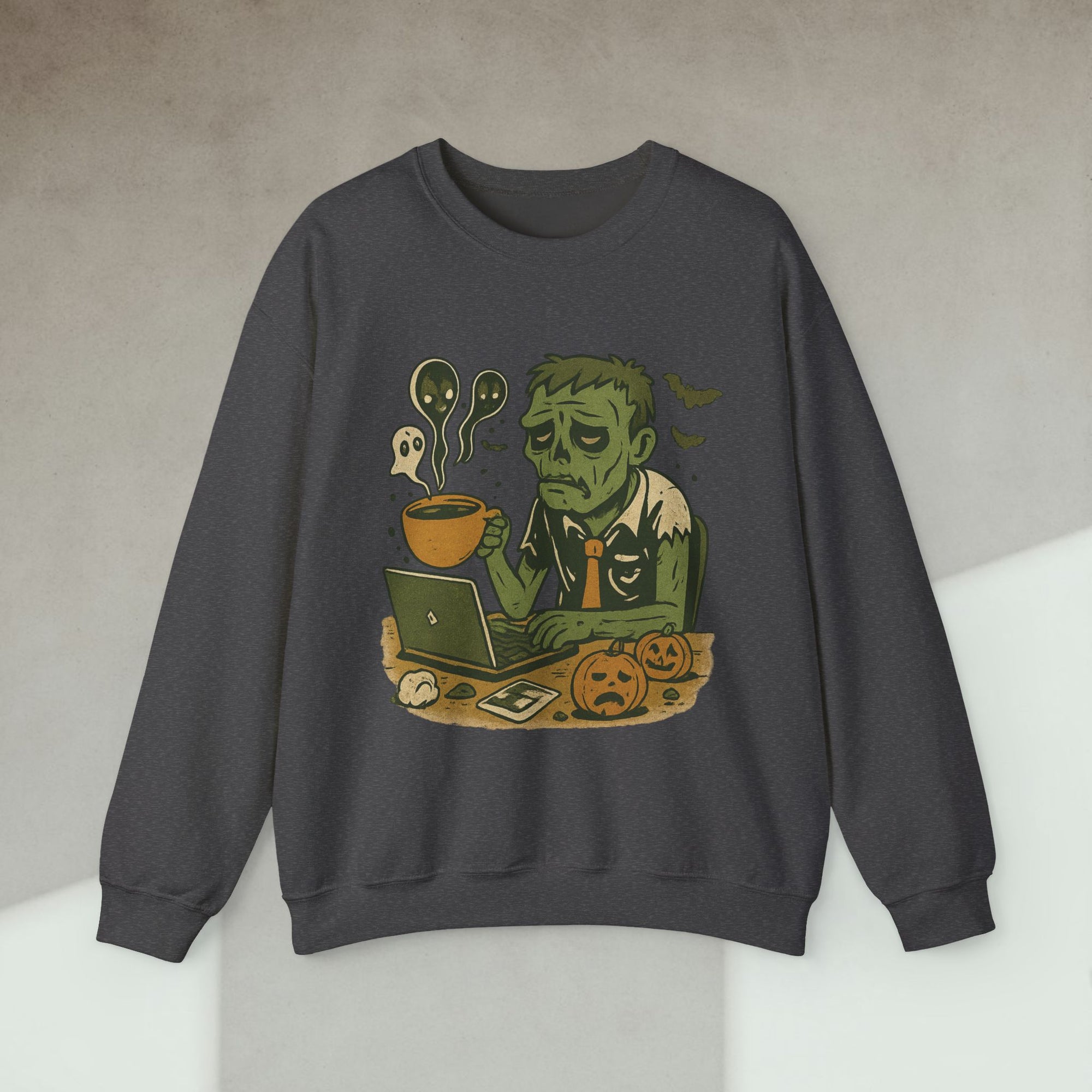 tired developer zombie sweatshirt
