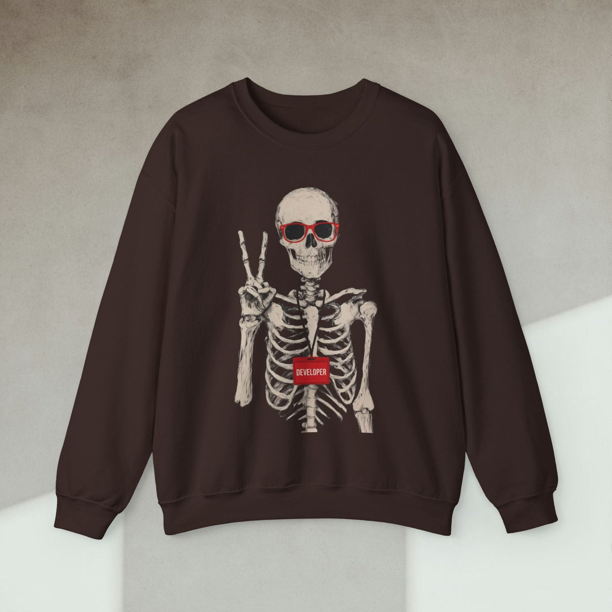 Code Culture skeleton developer sweatshirt funny programmer Sweatshirt in S — Code Culture developer clothing