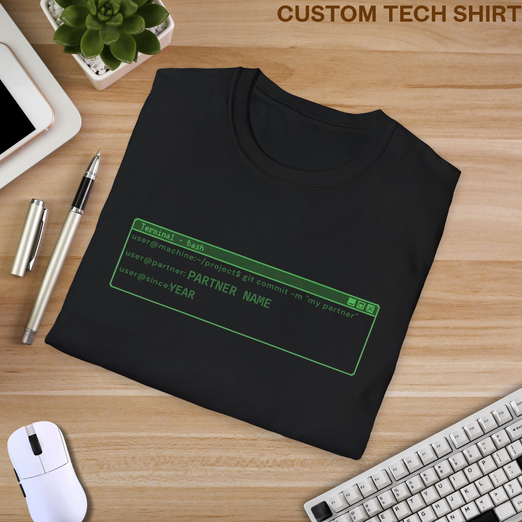 Git Commit -m "My Partner" Custom Shirt