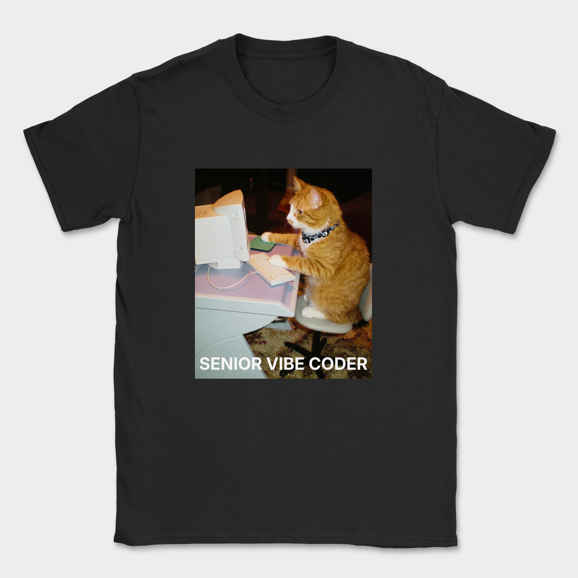 Senior Vibe Coder Cat Shirt