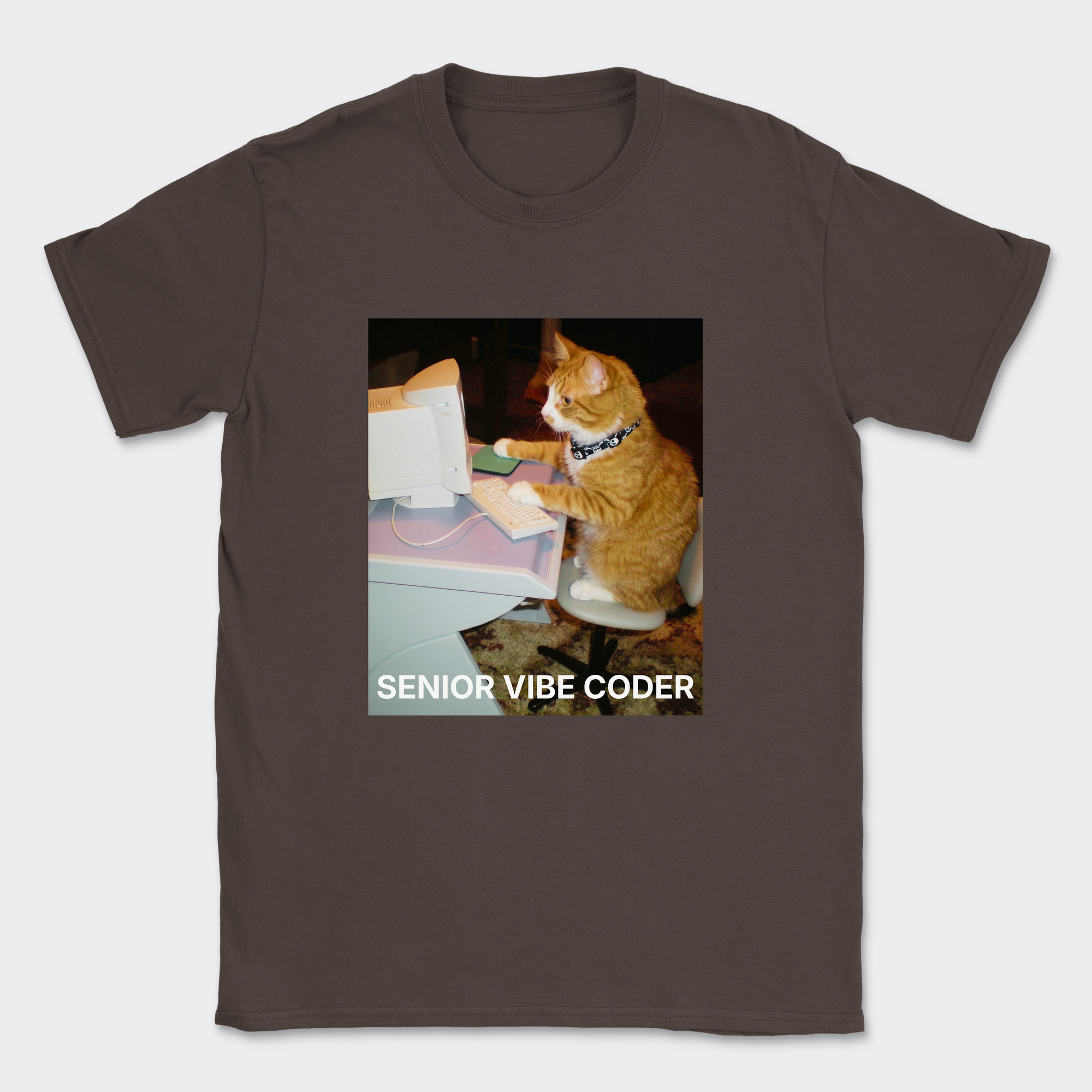 Senior Vibe Coder Cat Shirt