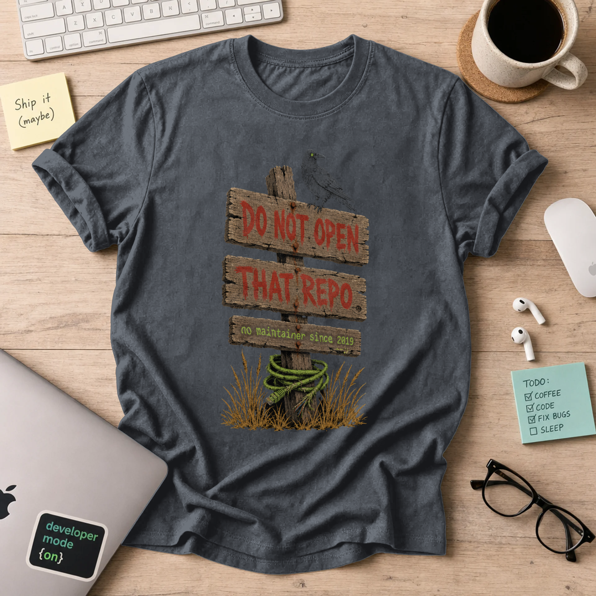 Do Not Open That Repo Shirt — Dark Heather