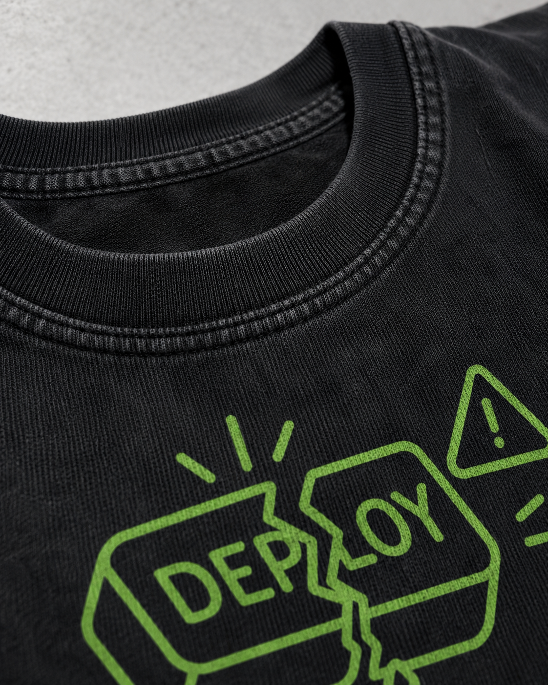 Breaking Prod on a friday Premium Shirt — 100% Ringspun Cotton Macro Detail