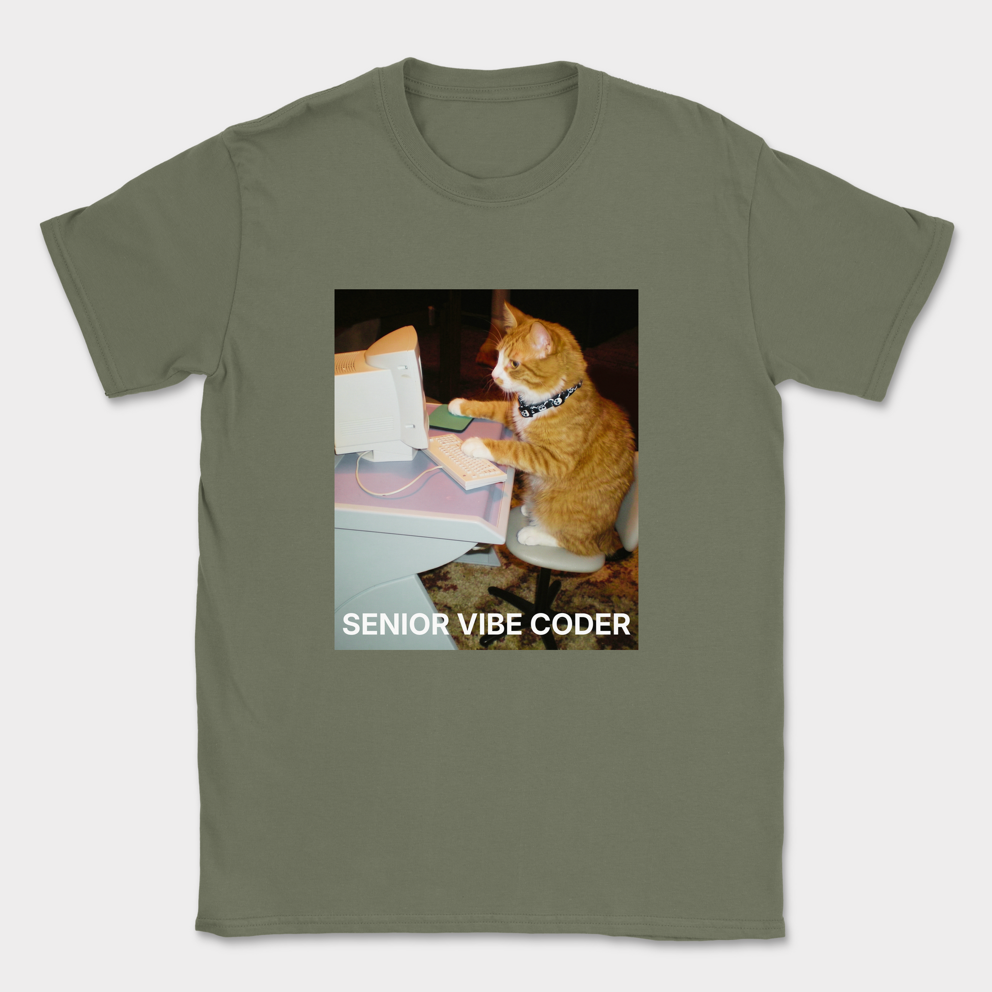 Senior Vibe Coder Cat Shirt