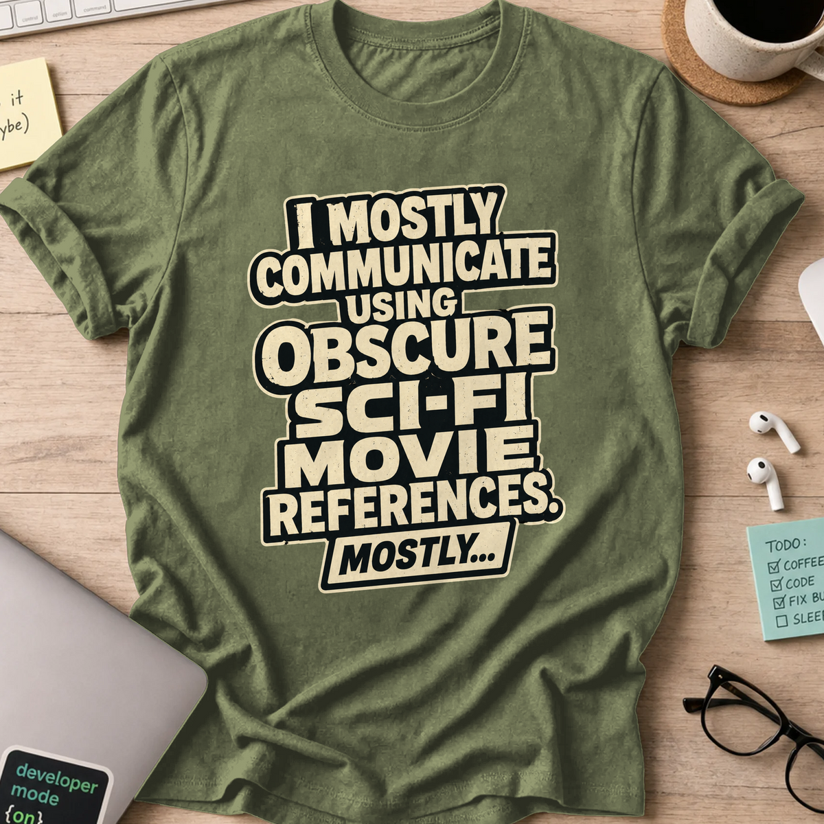 Nerd Collection Artwork 011 Shirt - Military Green mockup