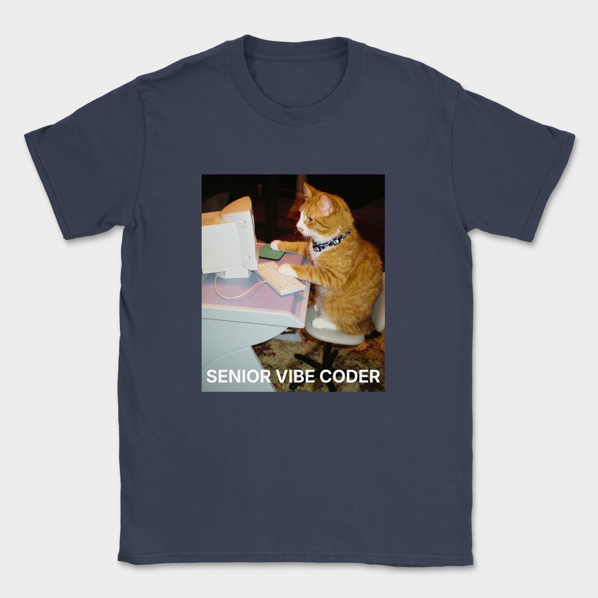 Senior Vibe Coder Cat Shirt