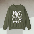 Code Culture hot girls code fast sweatshirt funny programmer Sweatshirt in S — Code Culture developer clothing