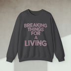 Code Culture breaking things for a living sweatshirt funny programmer Sweatshirt in S — Code Culture developer clothing