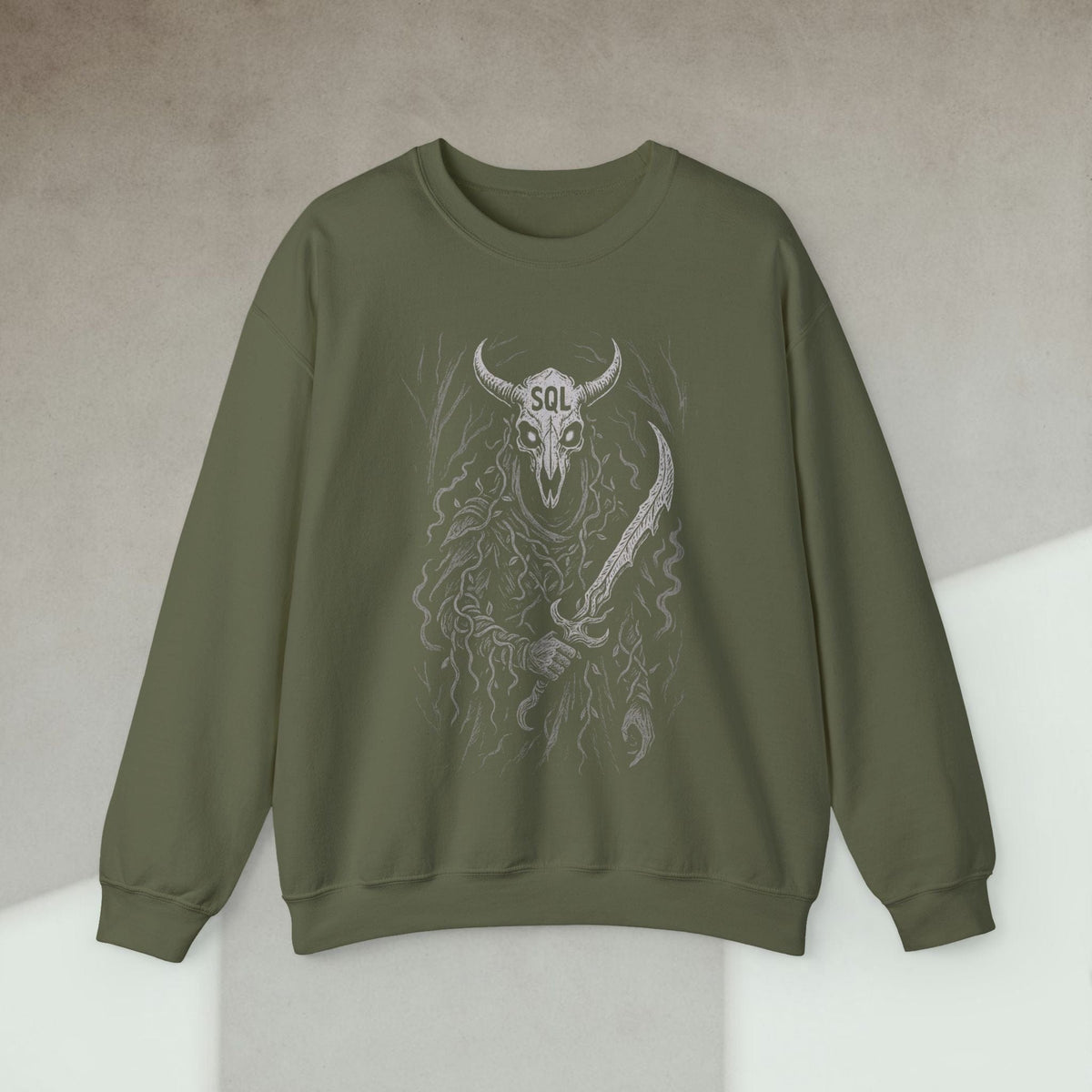 Code Culture sql knight sweatshirt funny programmer Sweatshirt in S — Code Culture developer clothing
