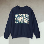 Code Culture imposter syndrome survivor sweatshirt funny programmer Sweatshirt in S — Code Culture developer clothing