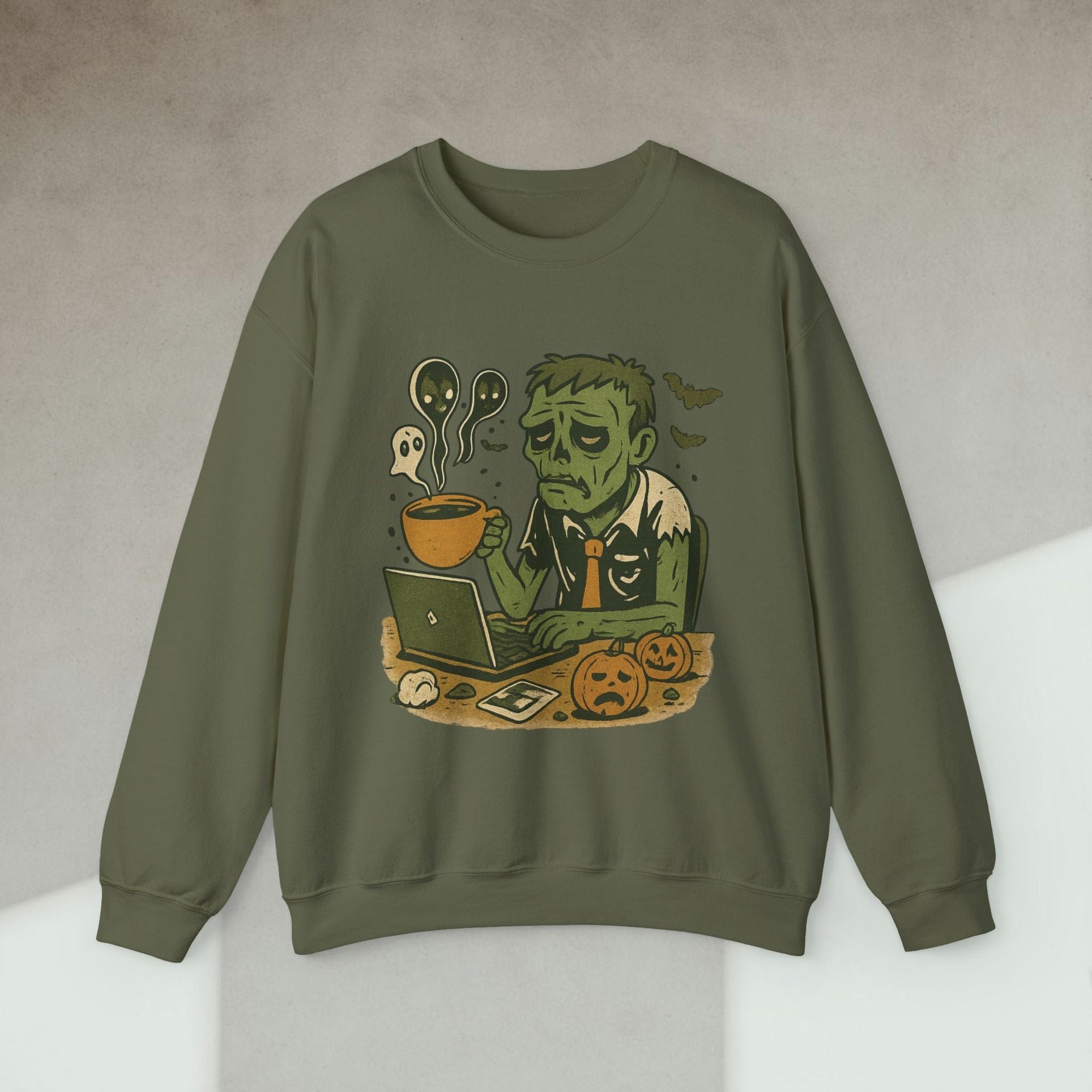 tired developer zombie sweatshirt