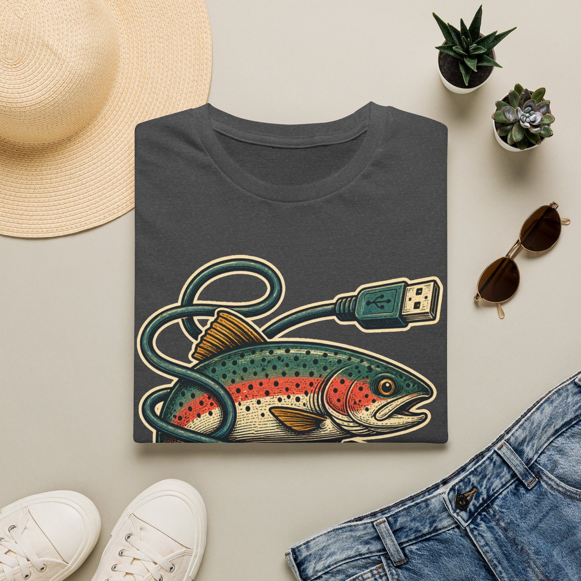 Phishing Vintage Fish Shirt