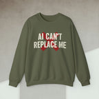 Code Culture ai cant replace me sweatshirt funny programmer Sweatshirt in S — Code Culture developer clothing
