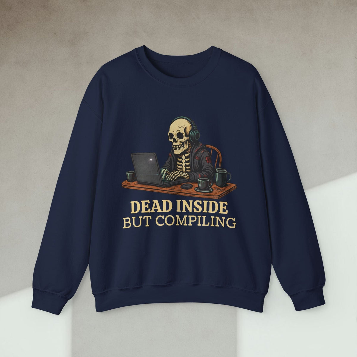 Code Culture dead inside but compiling sweatshirt funny programmer Sweatshirt in S — Code Culture developer clothing