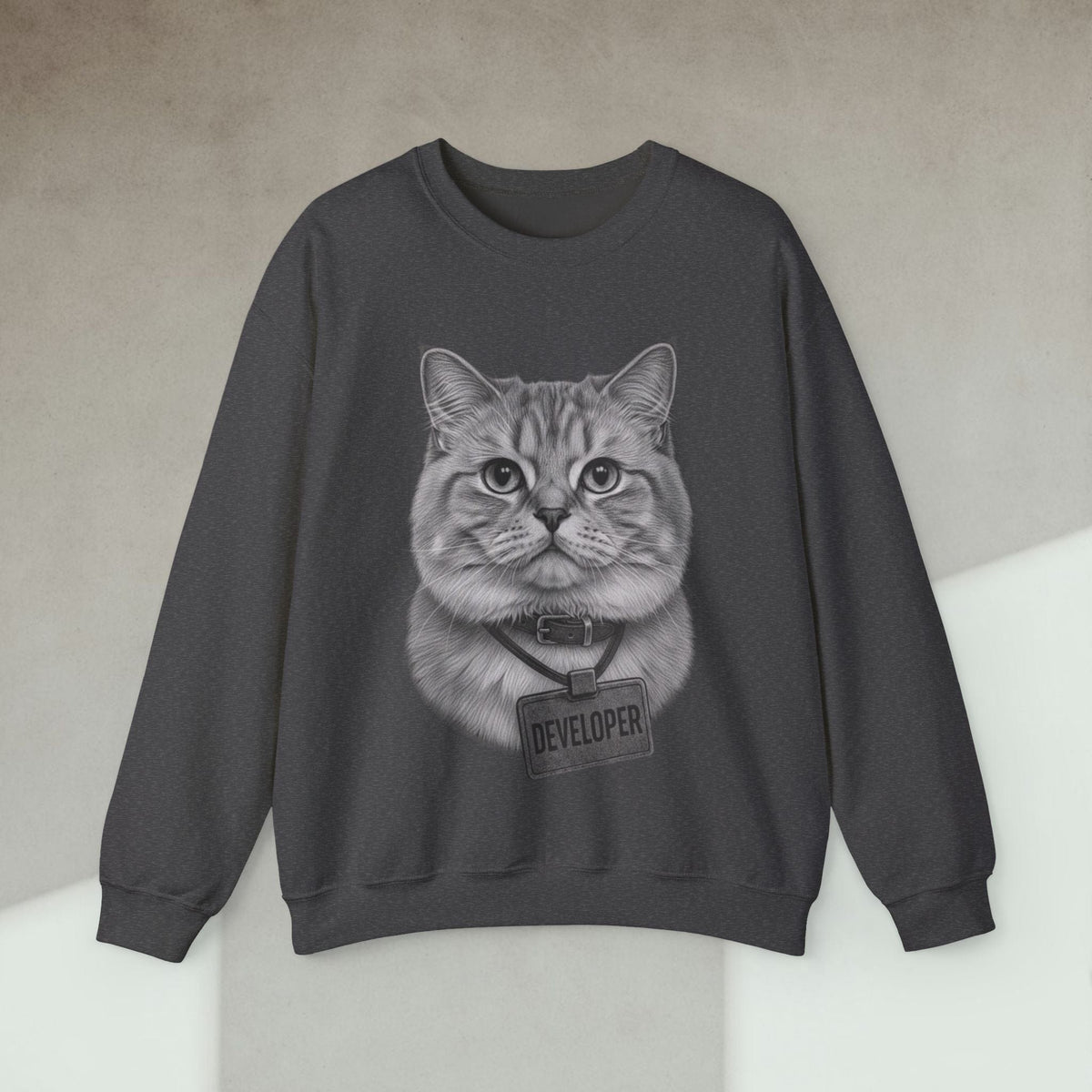 Code Culture cat developer sweatshirt funny programmer Sweatshirt in S — Code Culture developer clothing
