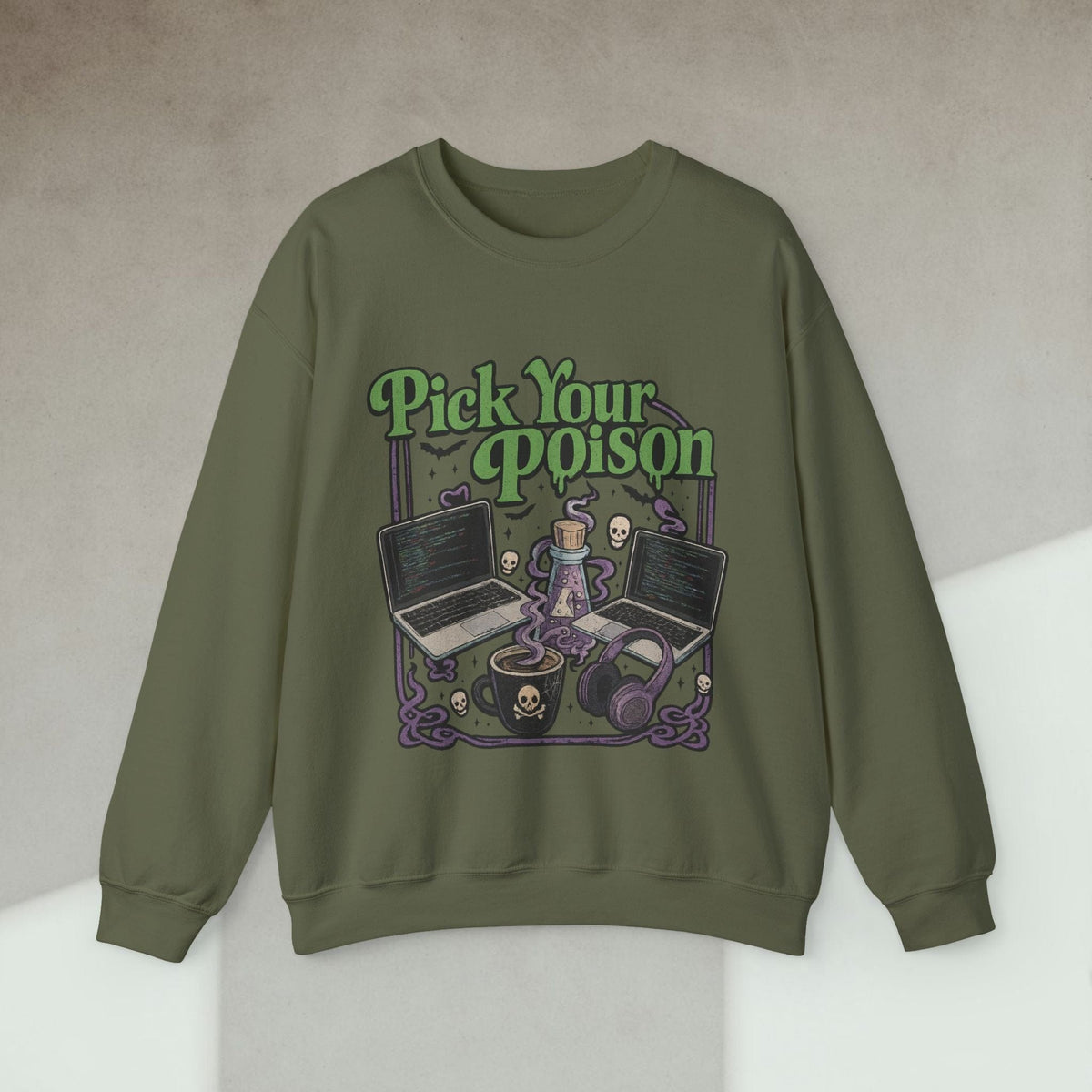 Code Culture pick your poison sweatshirt funny programmer Sweatshirt in S — Code Culture developer clothing
