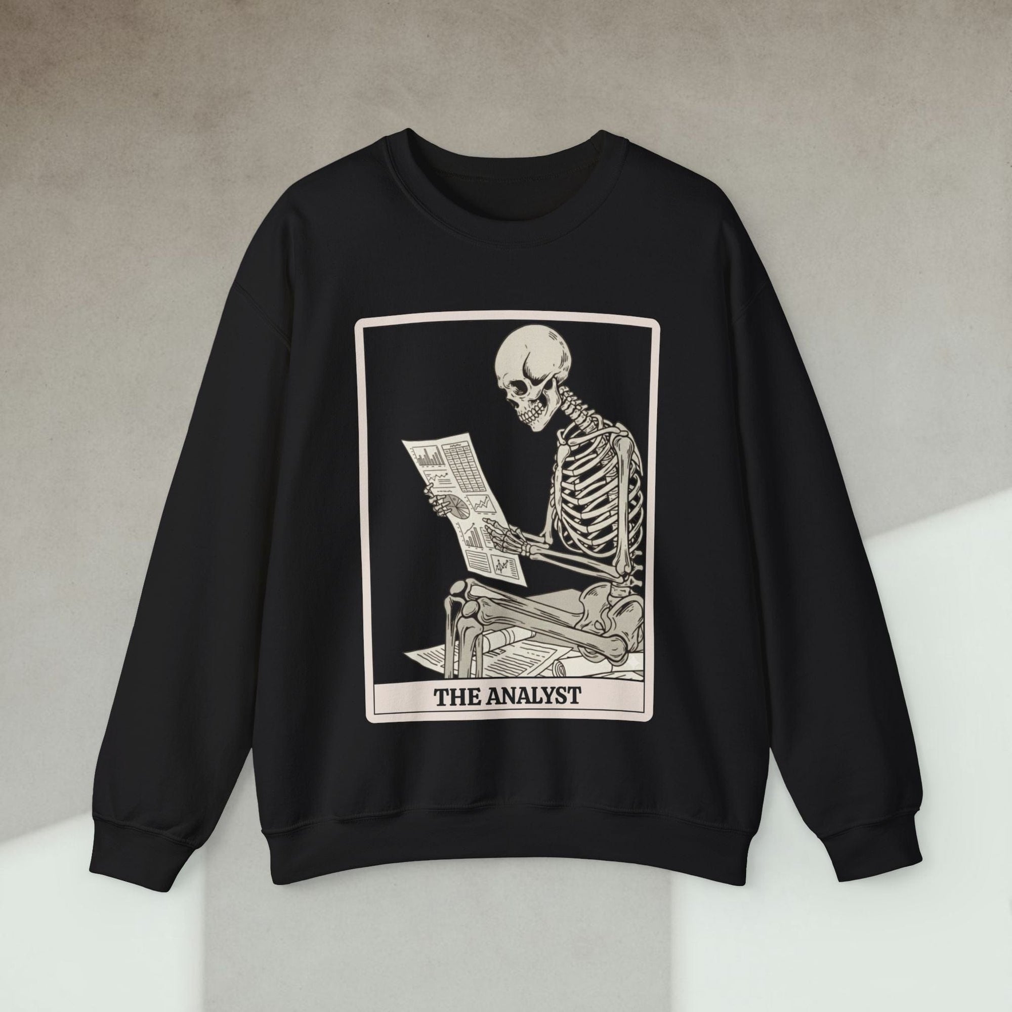 working skeleton analyst sweatshirt